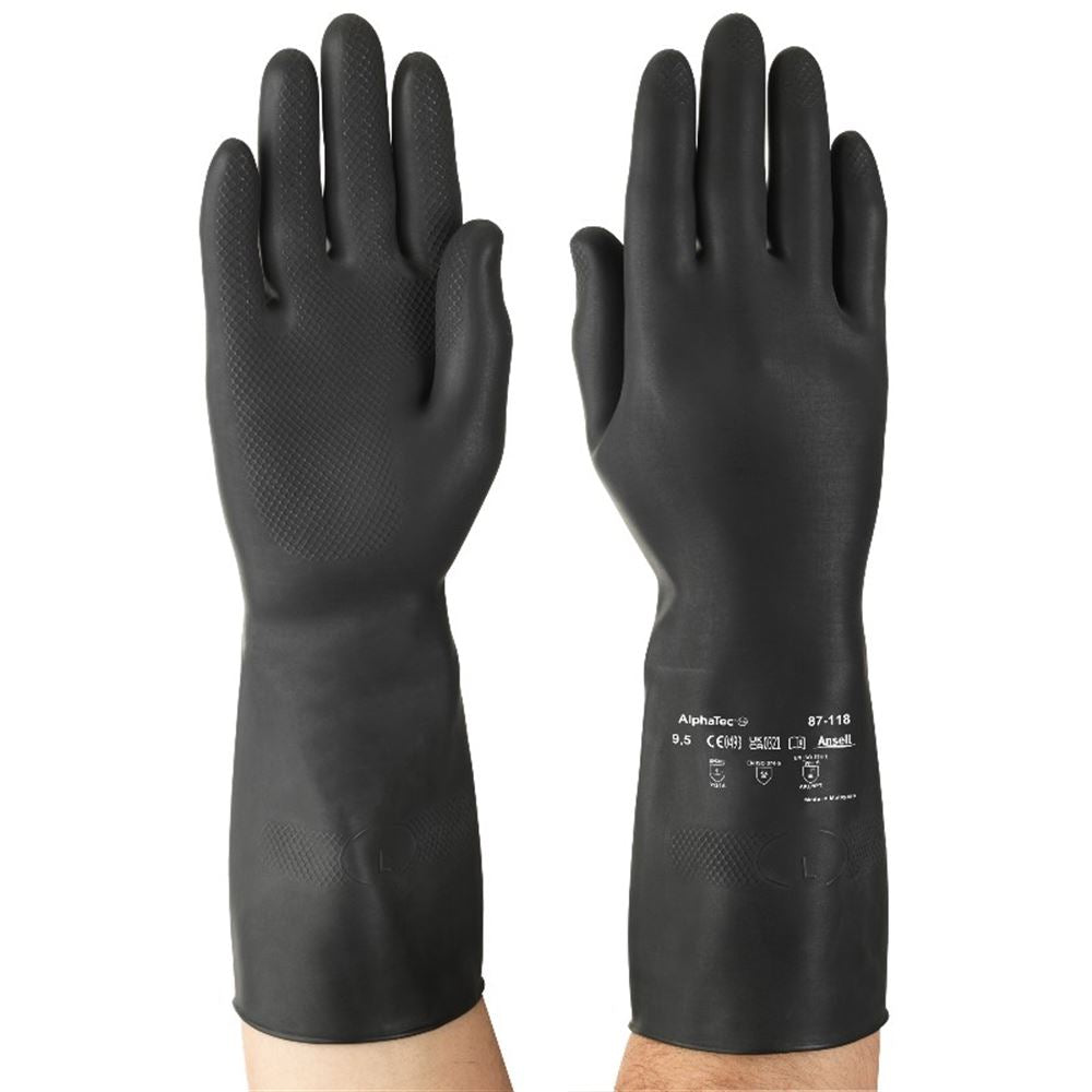 AlphaTec® 87-118 - Thick Latex Chemical Gloves
