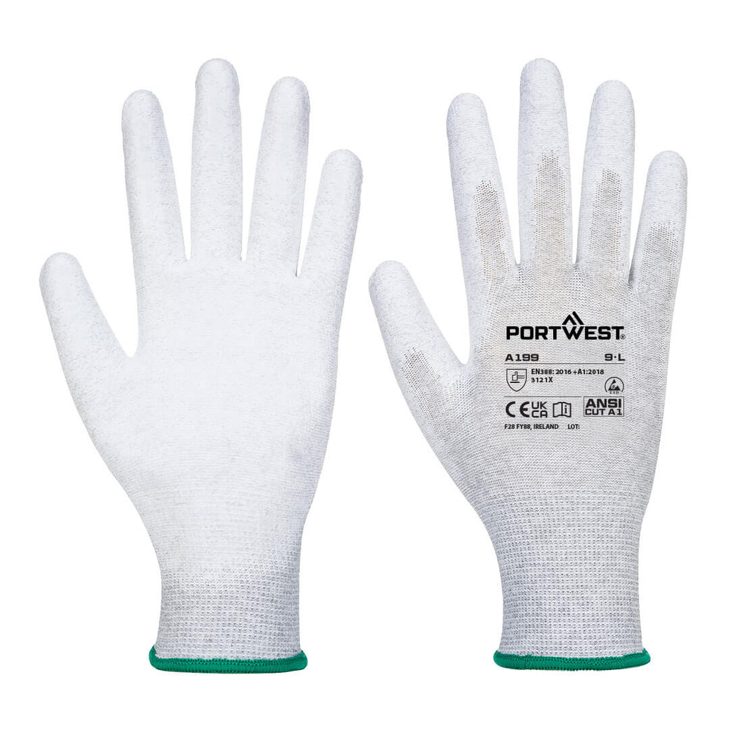 A199 - ESD 13 PU Palm Glove Grey
