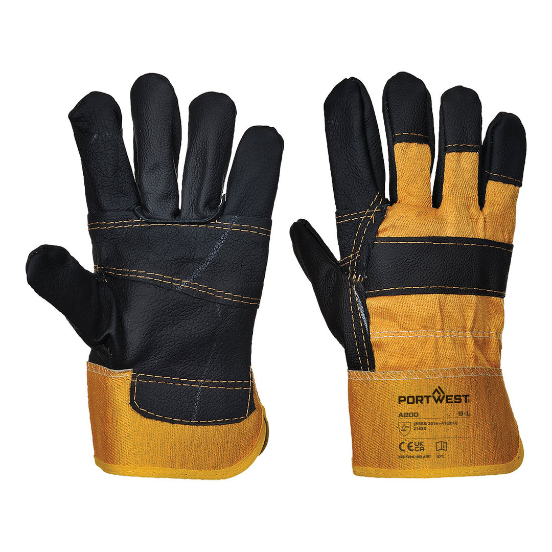 A200 - Leather Rigger 270 Cow Grain Palm Bar Glove Yellow