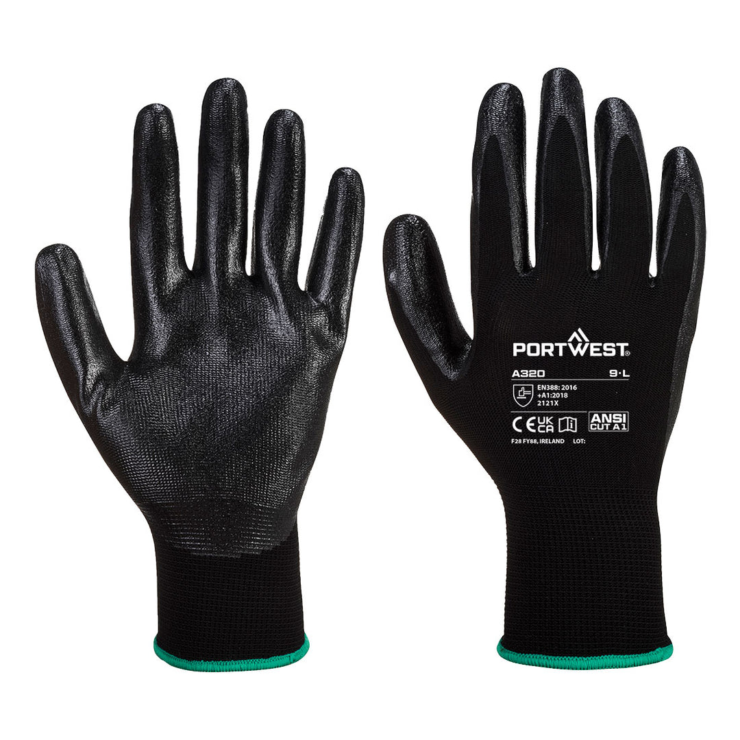 A320 - Grip 13 Nitrile Foam Glove Black