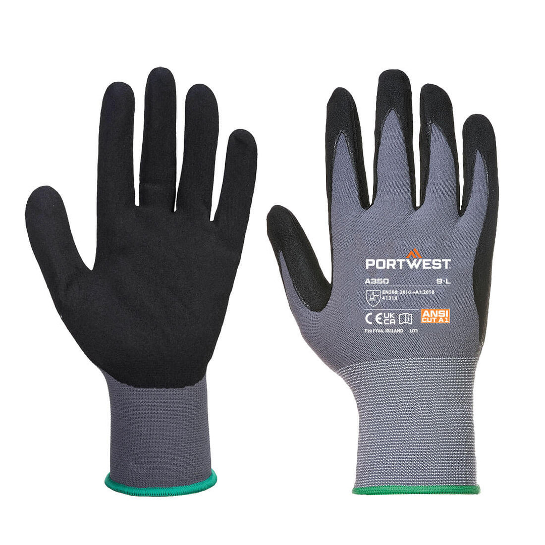 A350 - Grip 15 Nitrile Sandy Glove Black