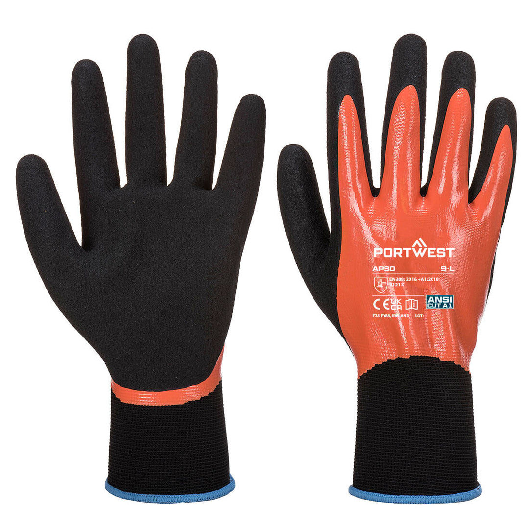 AP30 - Grip 13 Nitrile Foam Aqua Glove Orange/Black