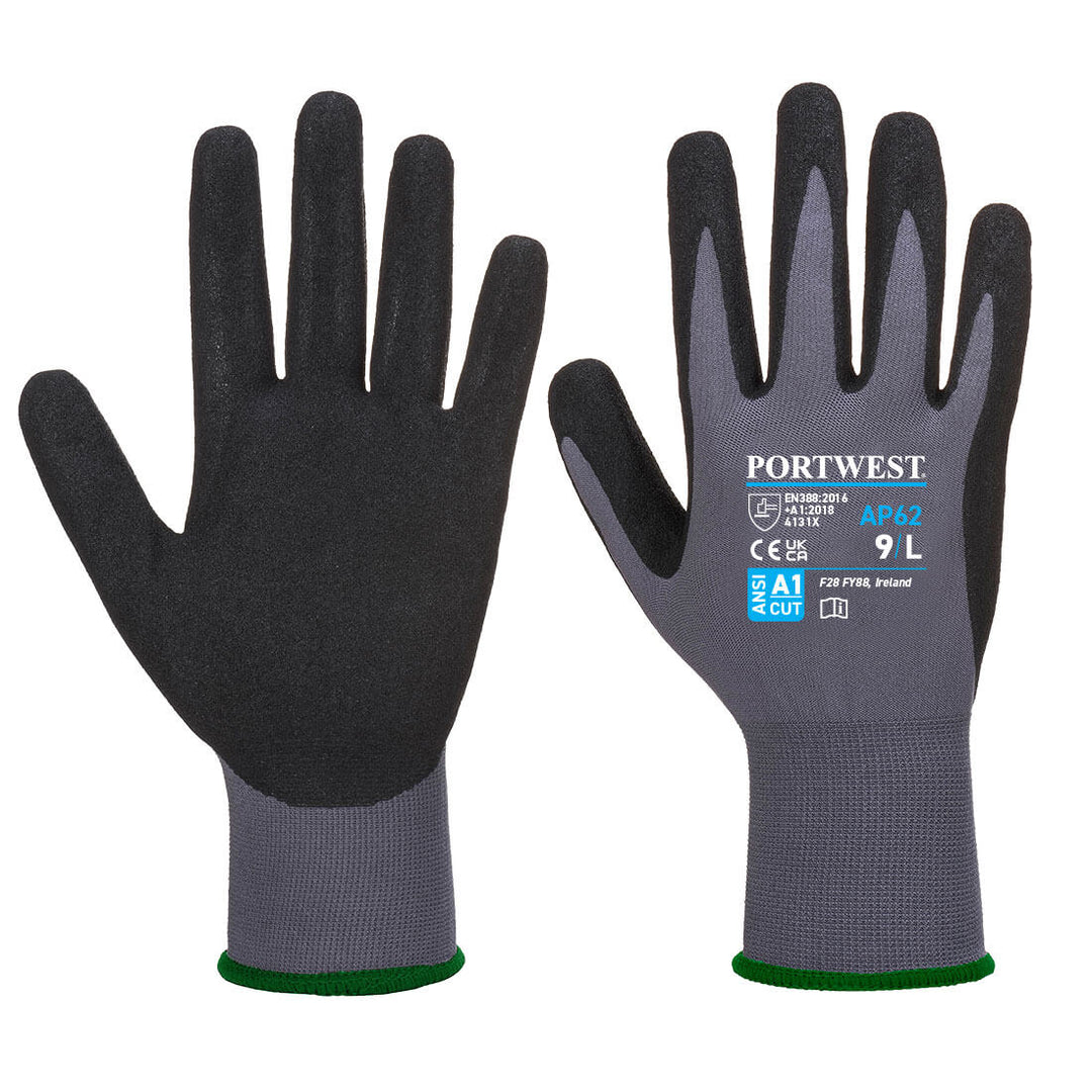 AP62 - Grip 15 Nitrile Sandy Aqua Glove Grey/Black