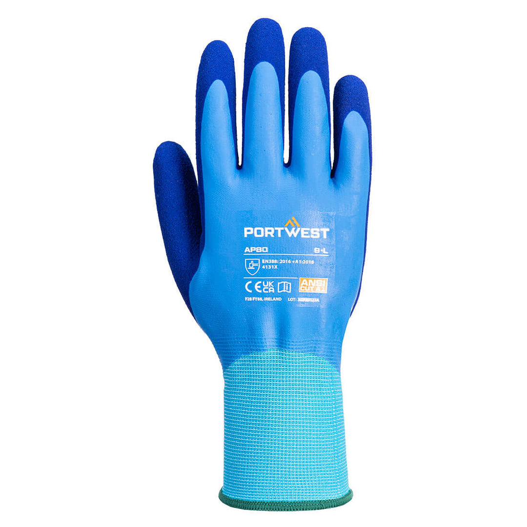AP80 - Grip 13 Latex Foam Aqua Glove Blue