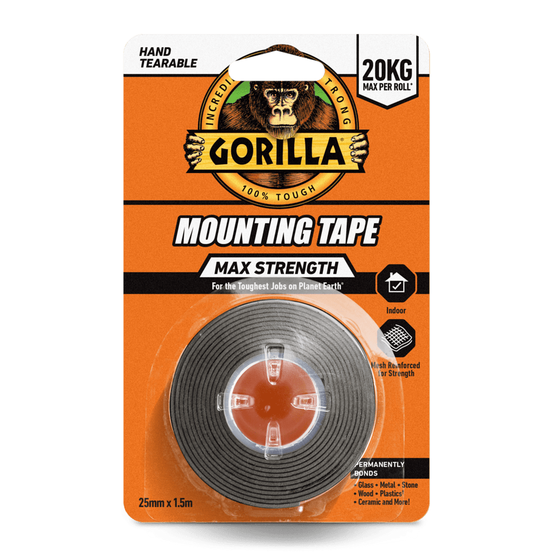 Max Strength Indoor Mounting Tape 25mm x 1.5m Black