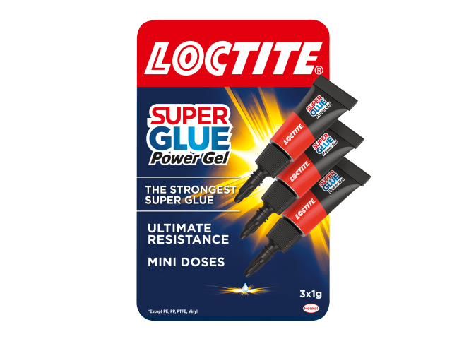 Super Glue Power Gel Mini Tube Trio 3 x 1g