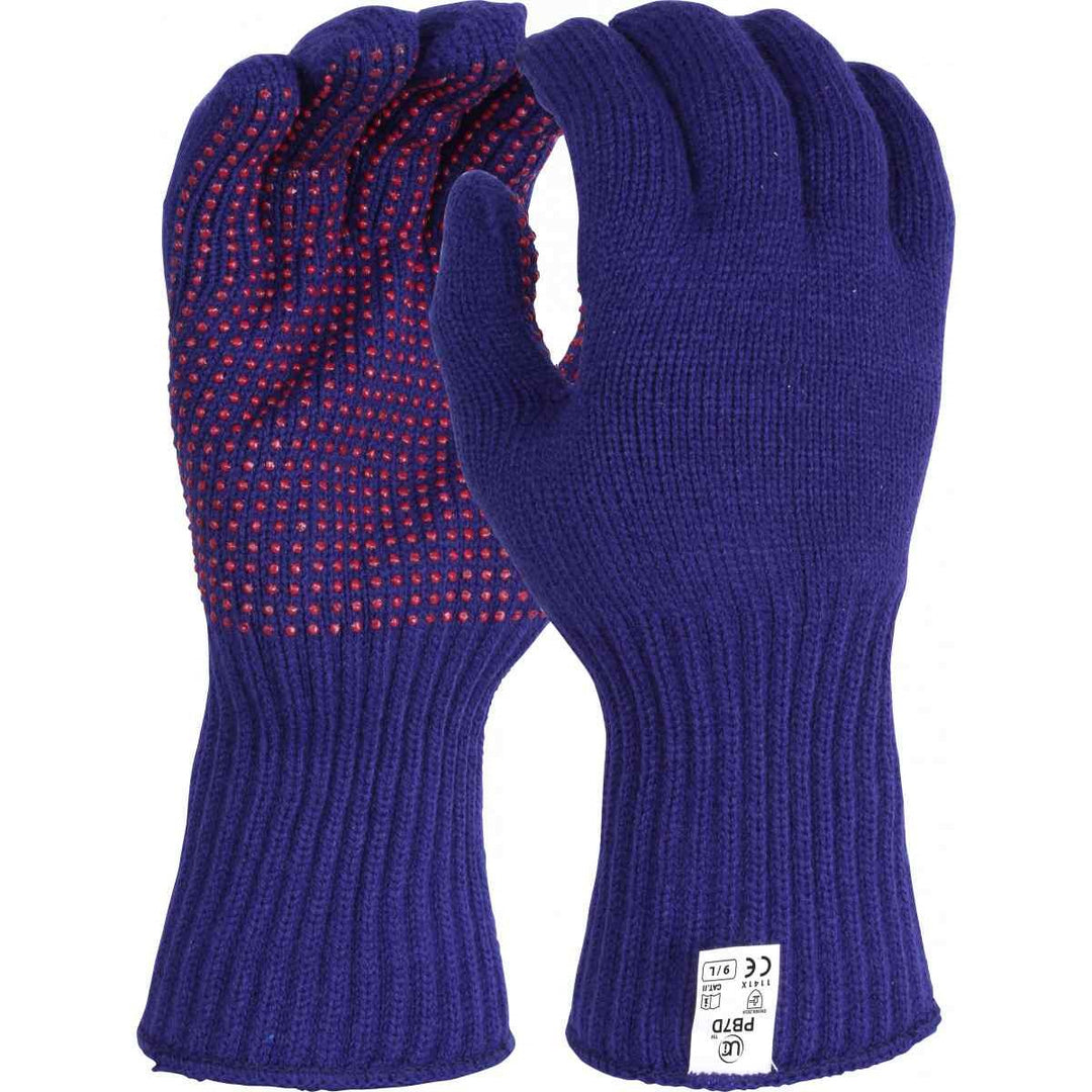 PB7D - Long Cuff Thermal Acrylic Dotted Gloves