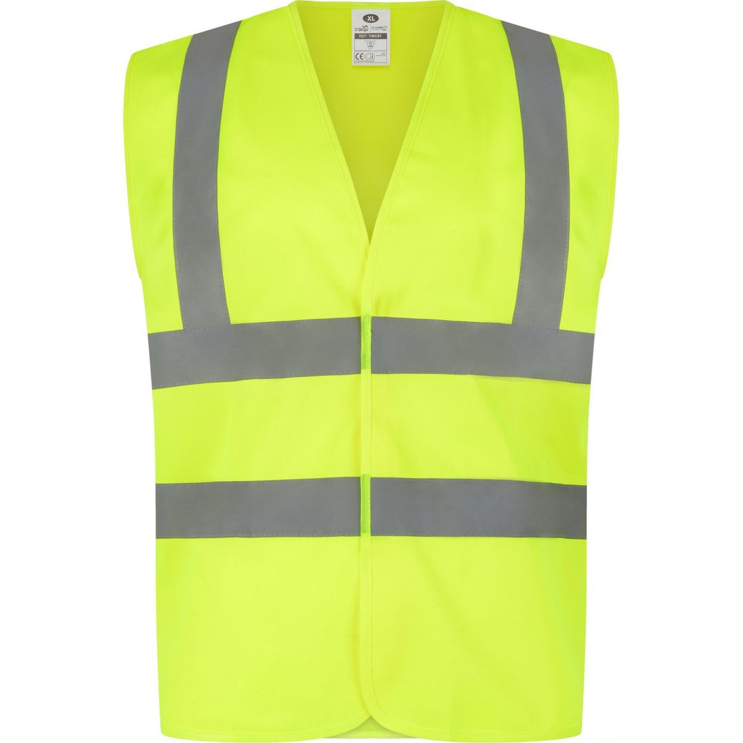 TWC01 - High Visibility Safety Two Band & Brace Waistcoat