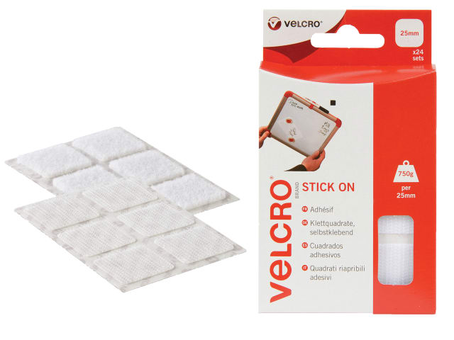 Stick On Squares 25mm (Pack 24)