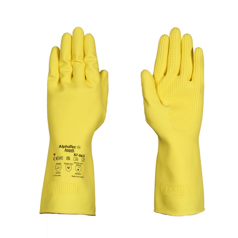 AlphaTec® 87-063 - Natural Rubber Chemical Gloves